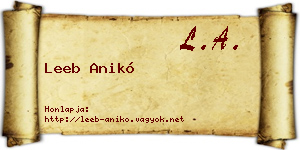 Leeb Anikó névjegykártya